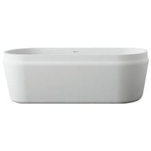 Latis 1650mm Matte White Oval Freestanding Bath